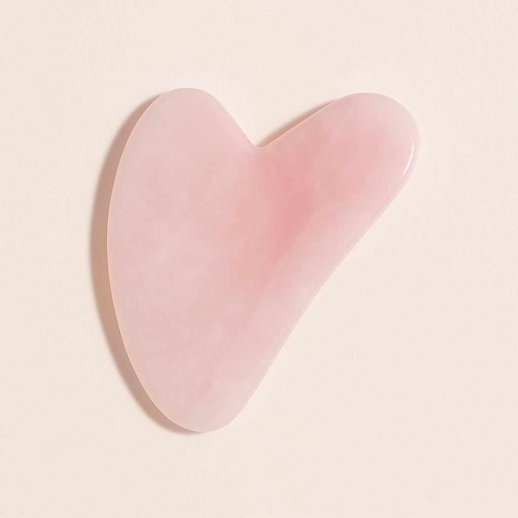 Gua Sha Rose en Quartz - Visage et Cou